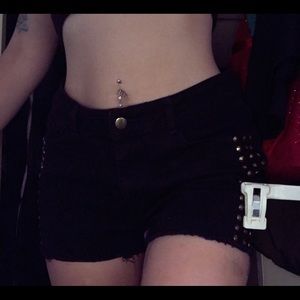 Black Gold Studded Shorts